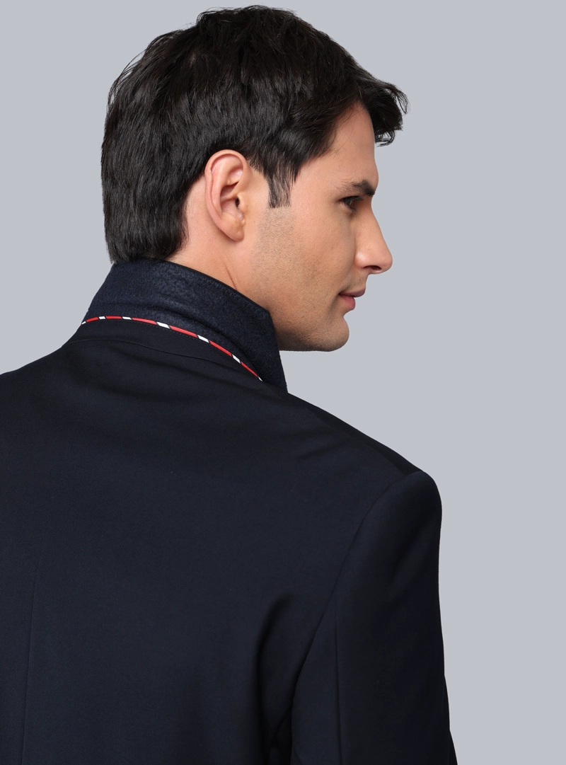 BLAZER LISO POLI LANA TAILORED FIT AZUL MARINO ARROW - 5