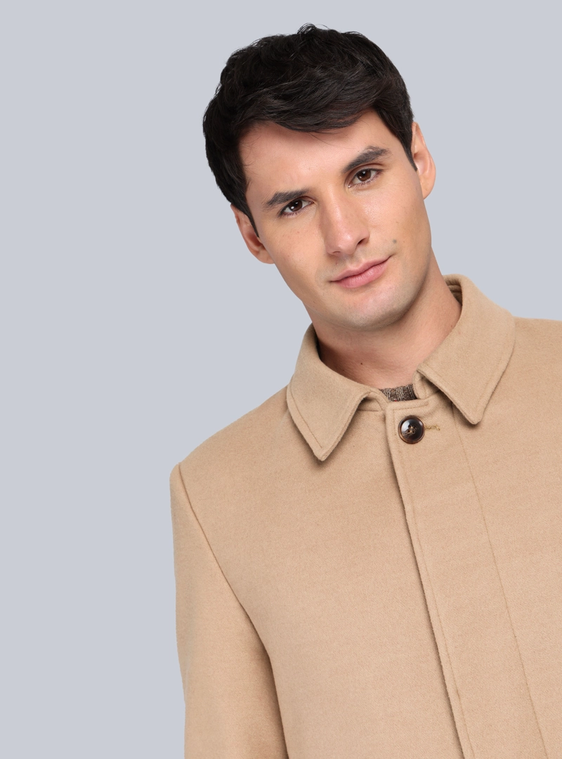 ABRIGO RECTO LISO REGULAR FIT BEIGE ARROW - 3