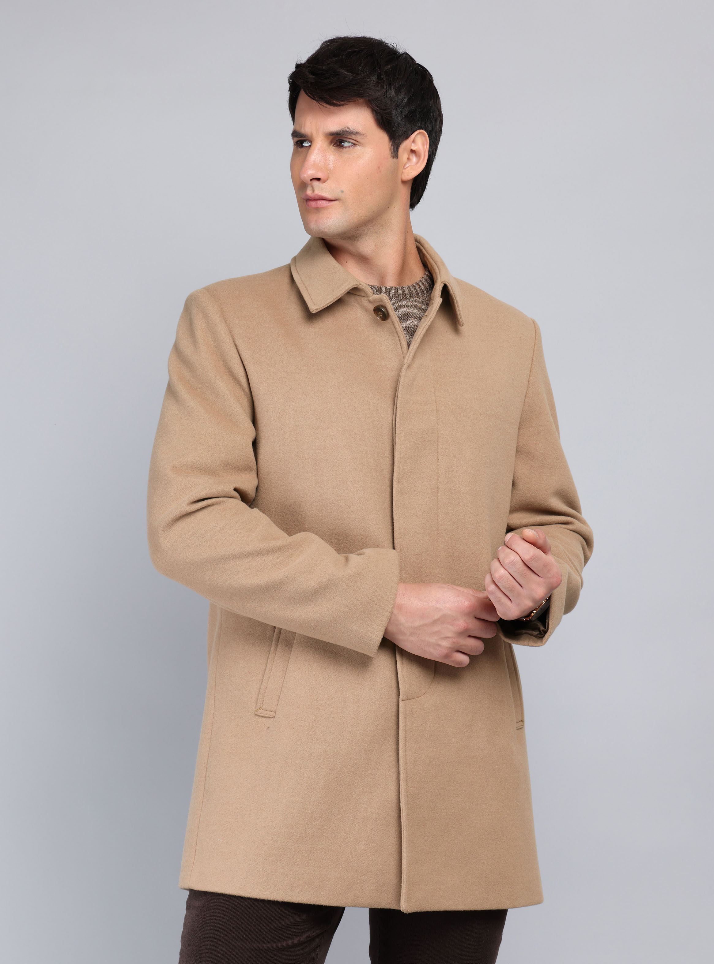 ABRIGO RECTO LISO REGULAR FIT BEIGE ARROW - 6