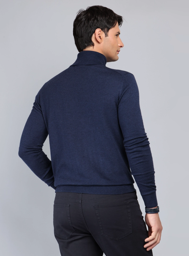 SWEATER CUELLO ALTO REGULAR FIT AZUL OSCURO ARROW - 2
