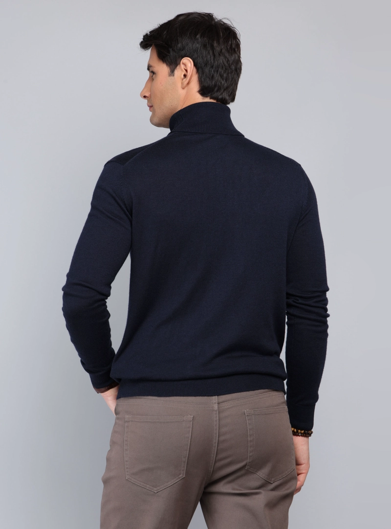 SWEATER CUELLO ALTO REGULAR FIT AZUL MARINO ARROW - 2