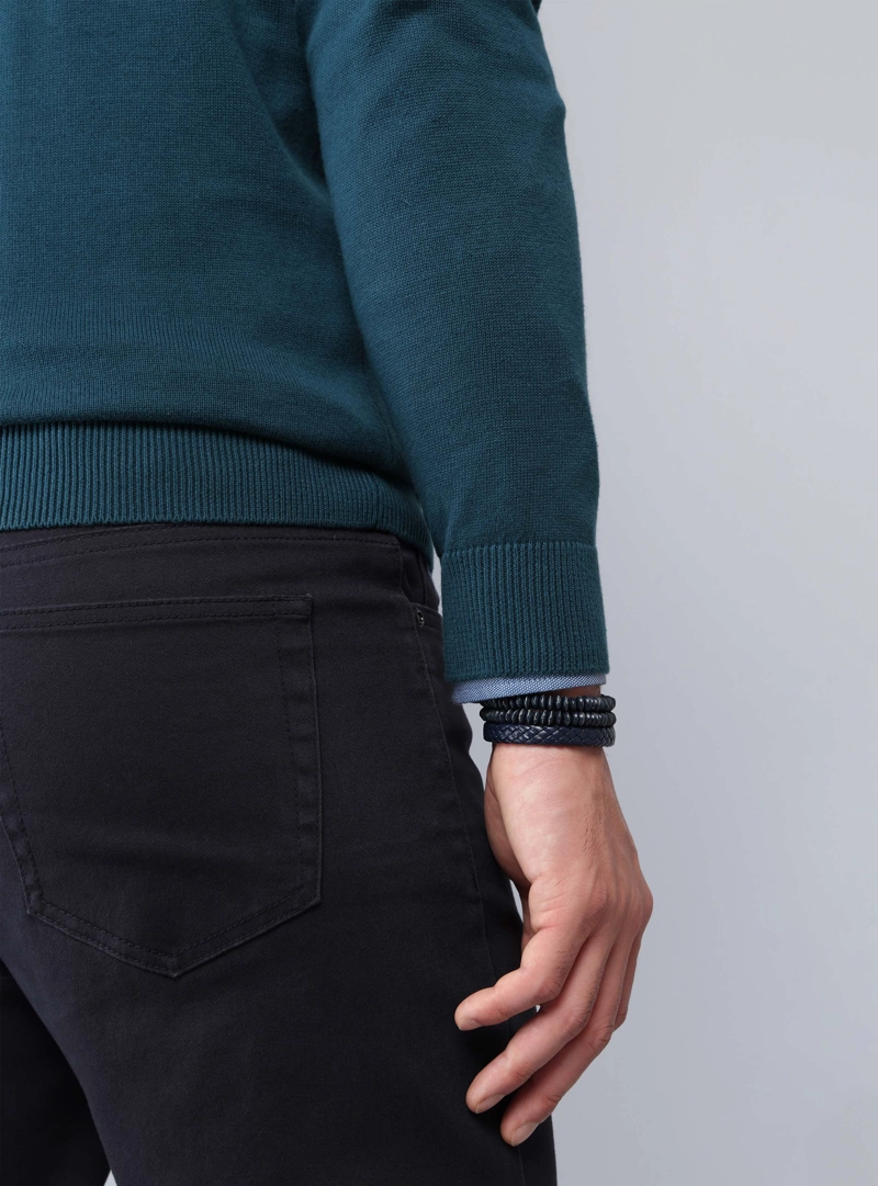 SWEATER CUELLO V REGULAR FIT PETROLEO ARROW - 4