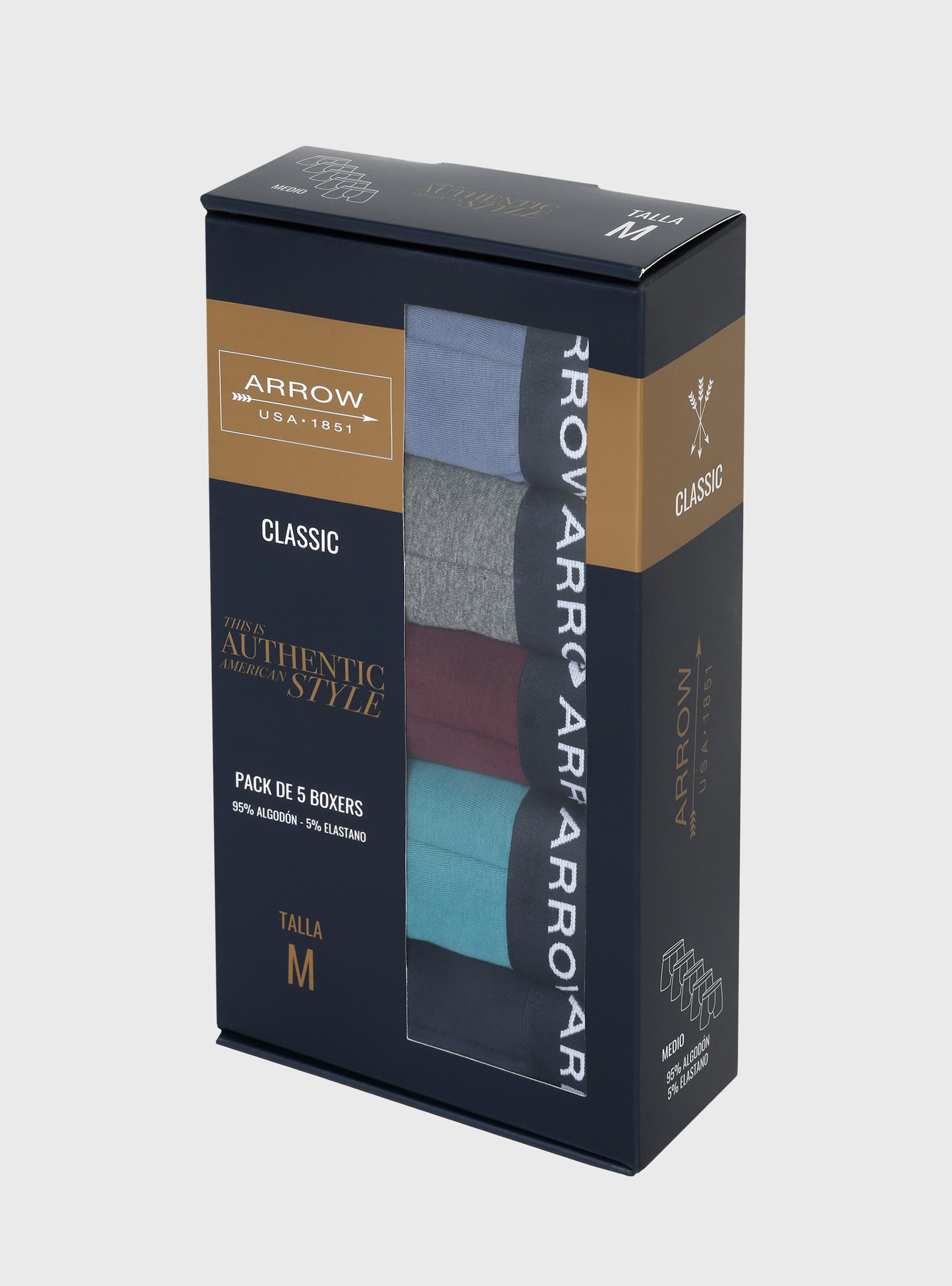 BOXER 5 UNIDADES REGULAR FIT MULTICOLOR ARROW - 7