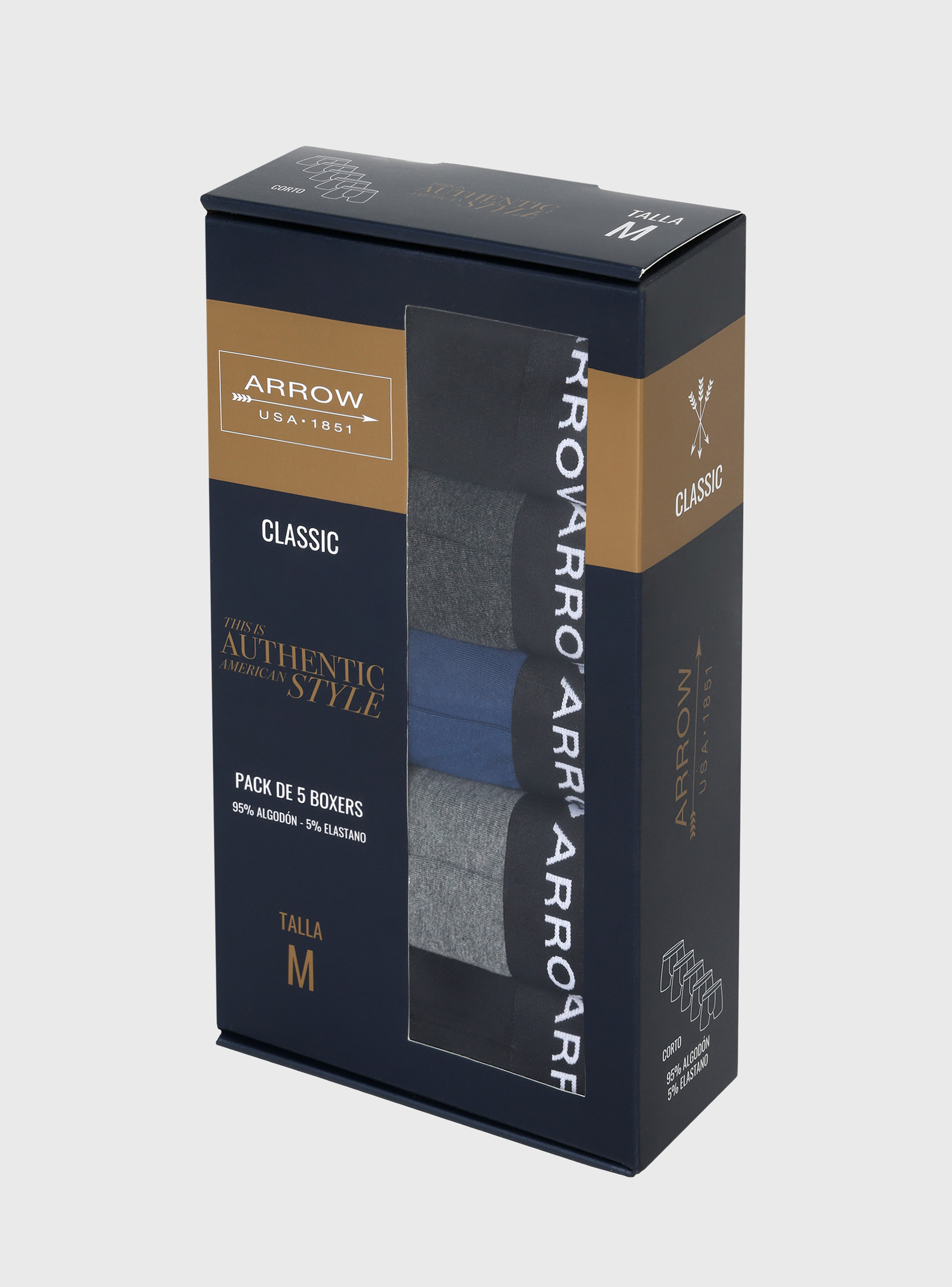 BOXER 5 UNIDADES REGULAR FIT MULTICOLOR ARROW - 7