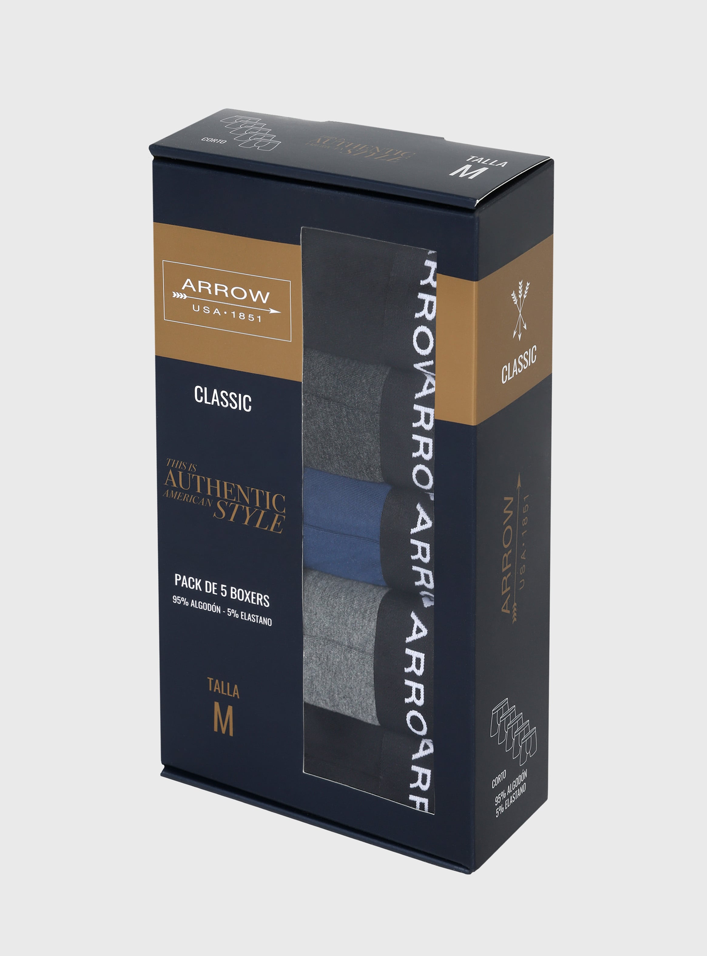 BOXER 5 UNIDADES REGULAR FIT MULTICOLOR ARROW - 7