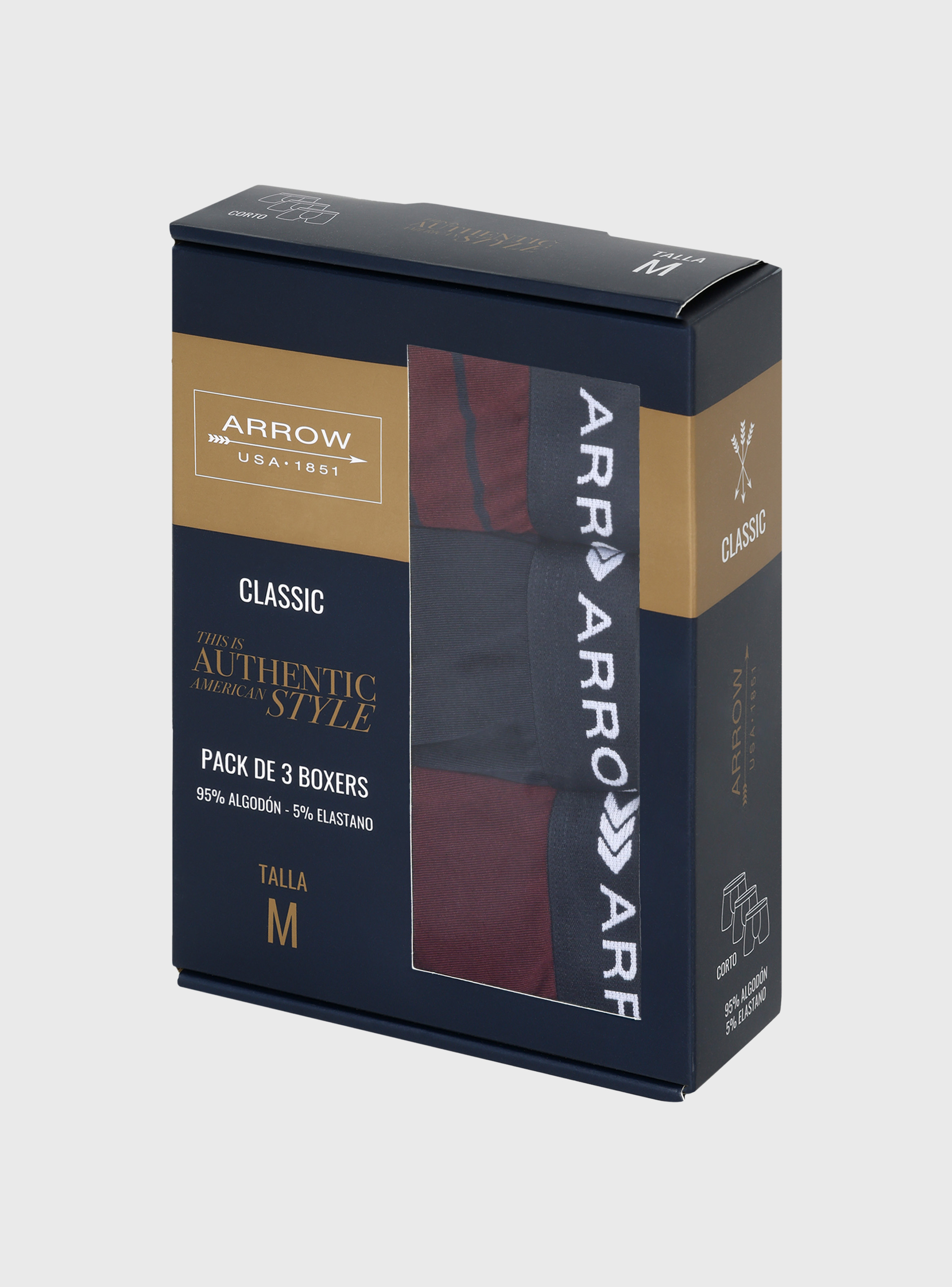 BOXER 3 UNIDADES REGULAR FIT MULTICOLOR ARROW - 5