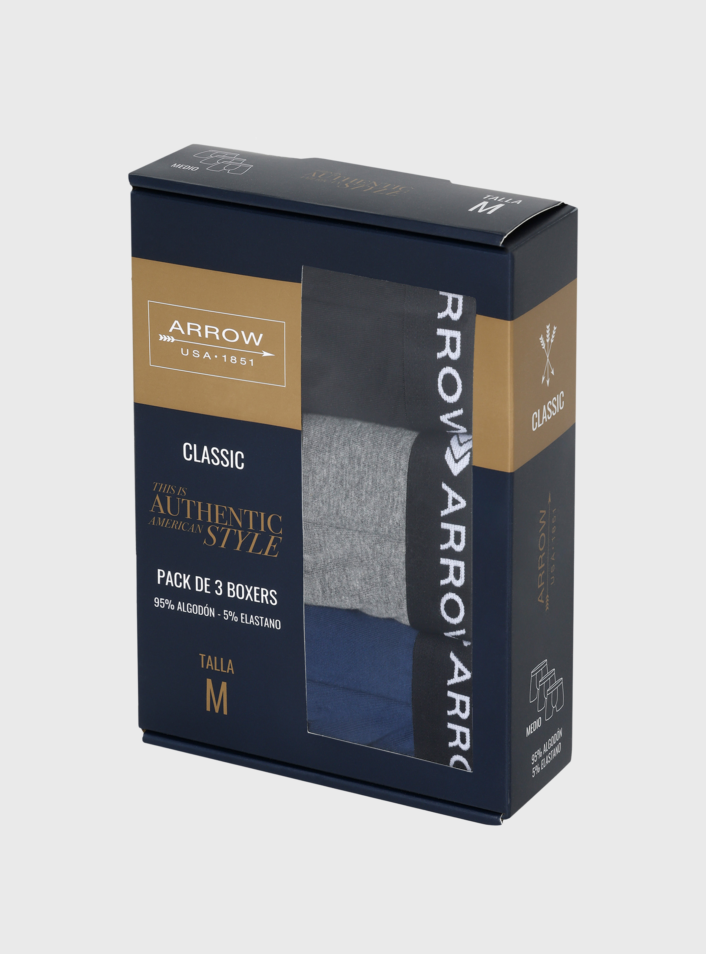 BOXER 3 UNIDADES REGULAR FIT MULTICOLOR ARROW - 5