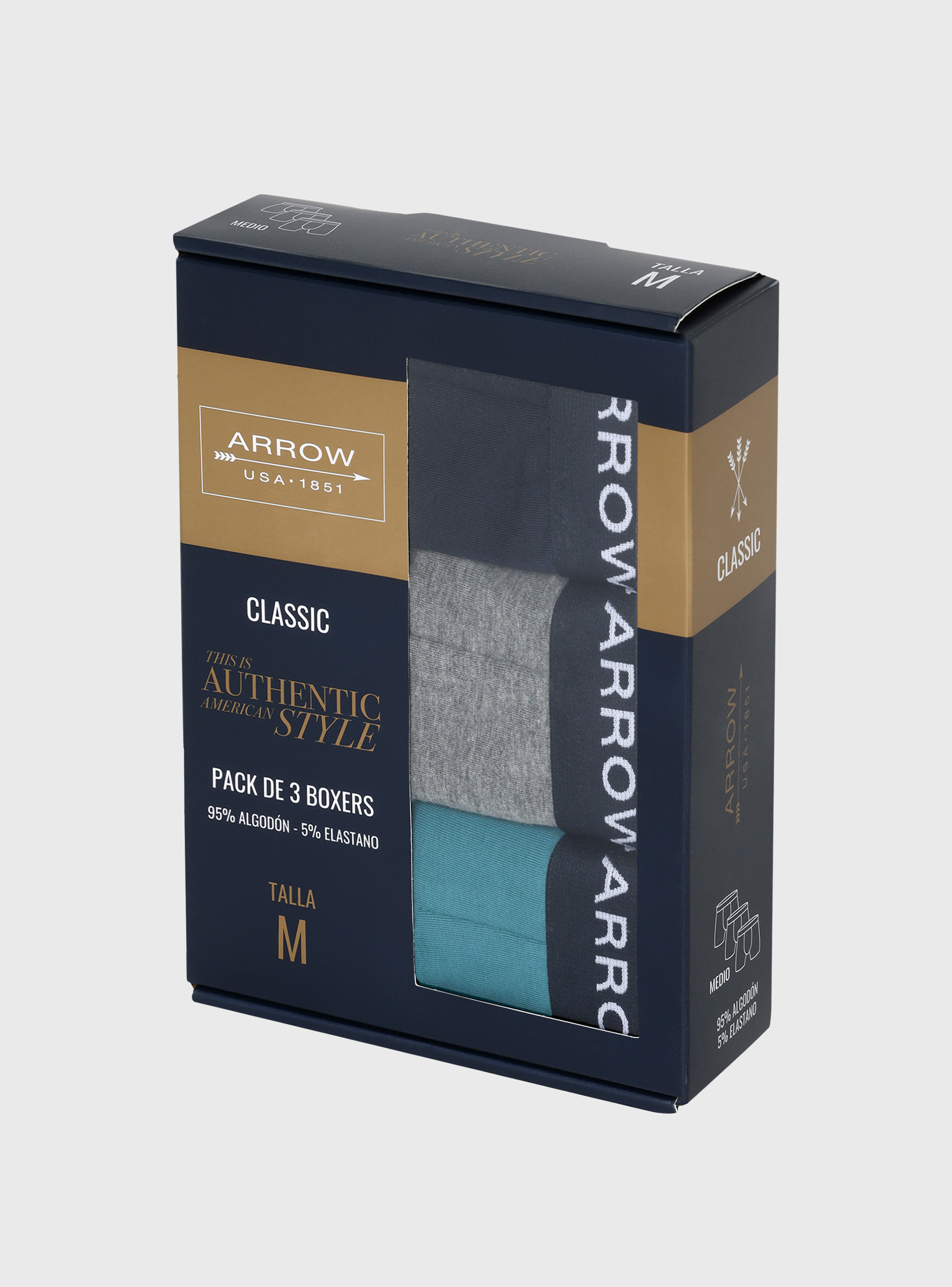 BOXER 3 UNIDADES REGULAR FIT MULTICOLOR ARROW - 5