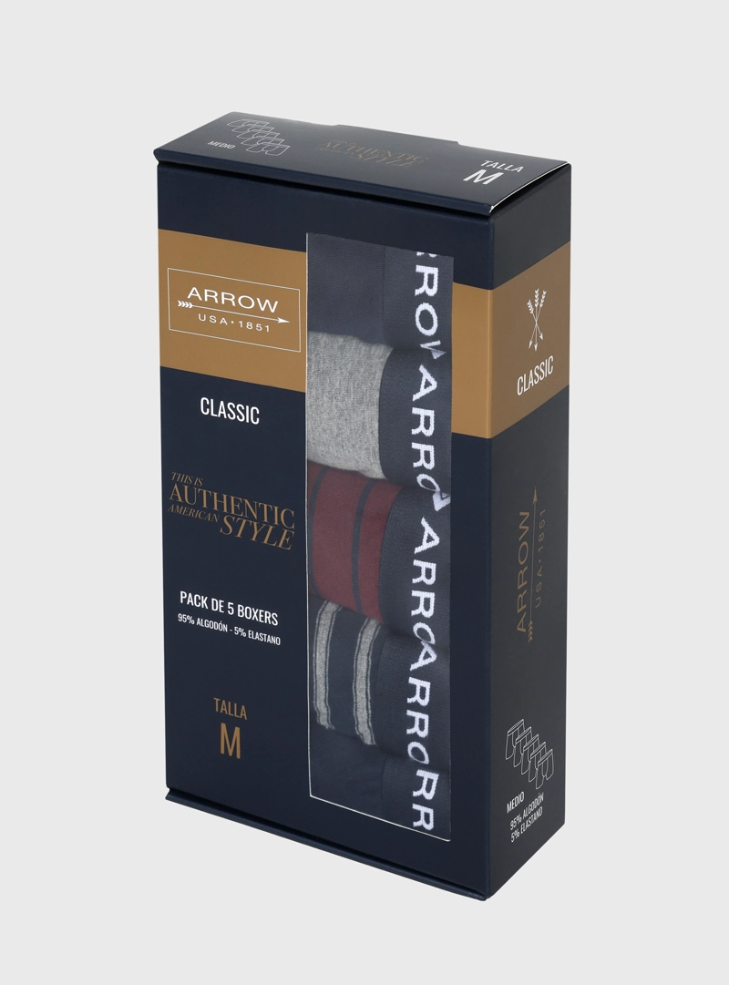 BOXER 5 UNIDADES REGULAR FIT MULTICOLOR ARROW - 7