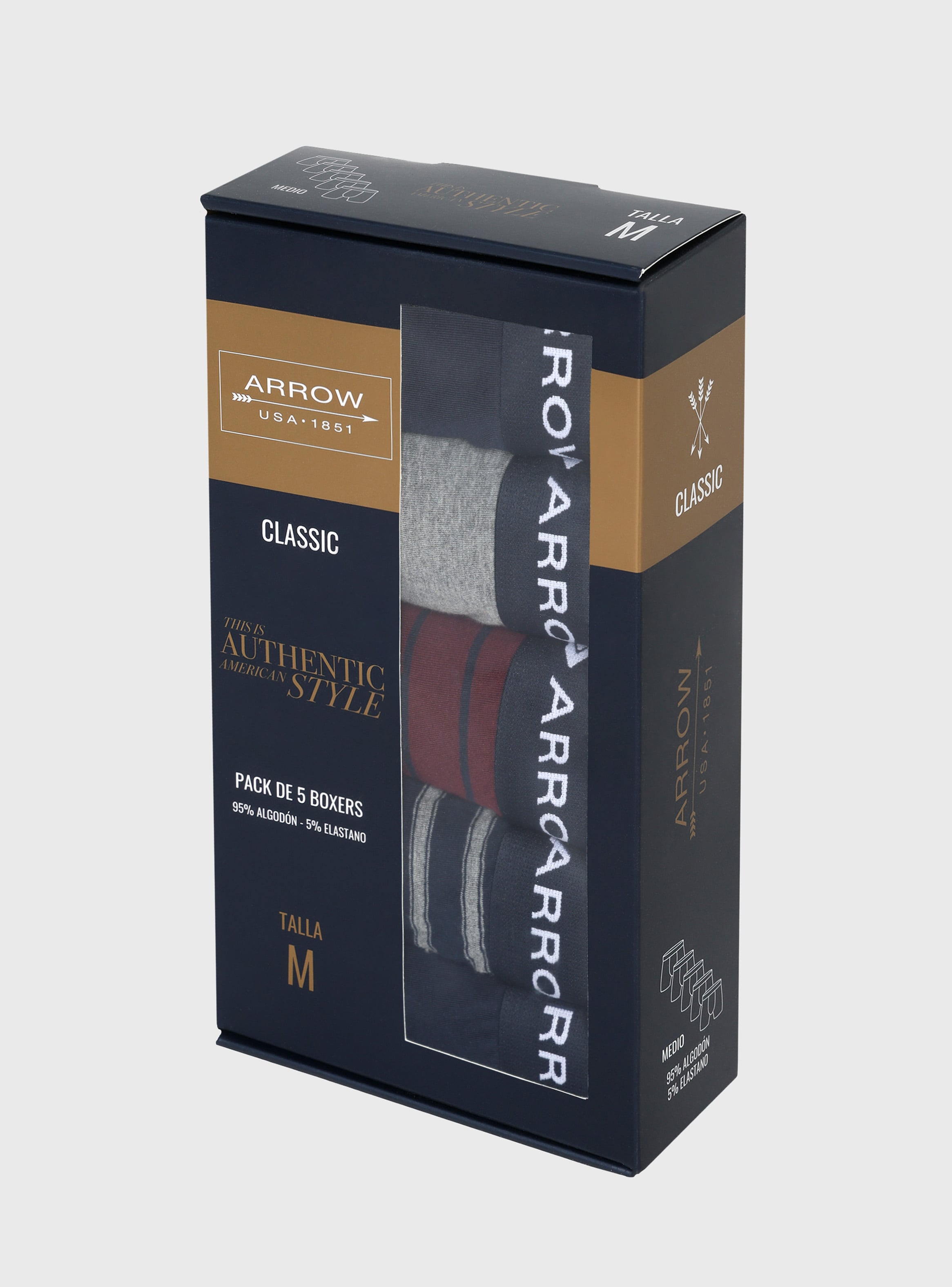 BOXER 5 UNIDADES REGULAR FIT MULTICOLOR ARROW - 7
