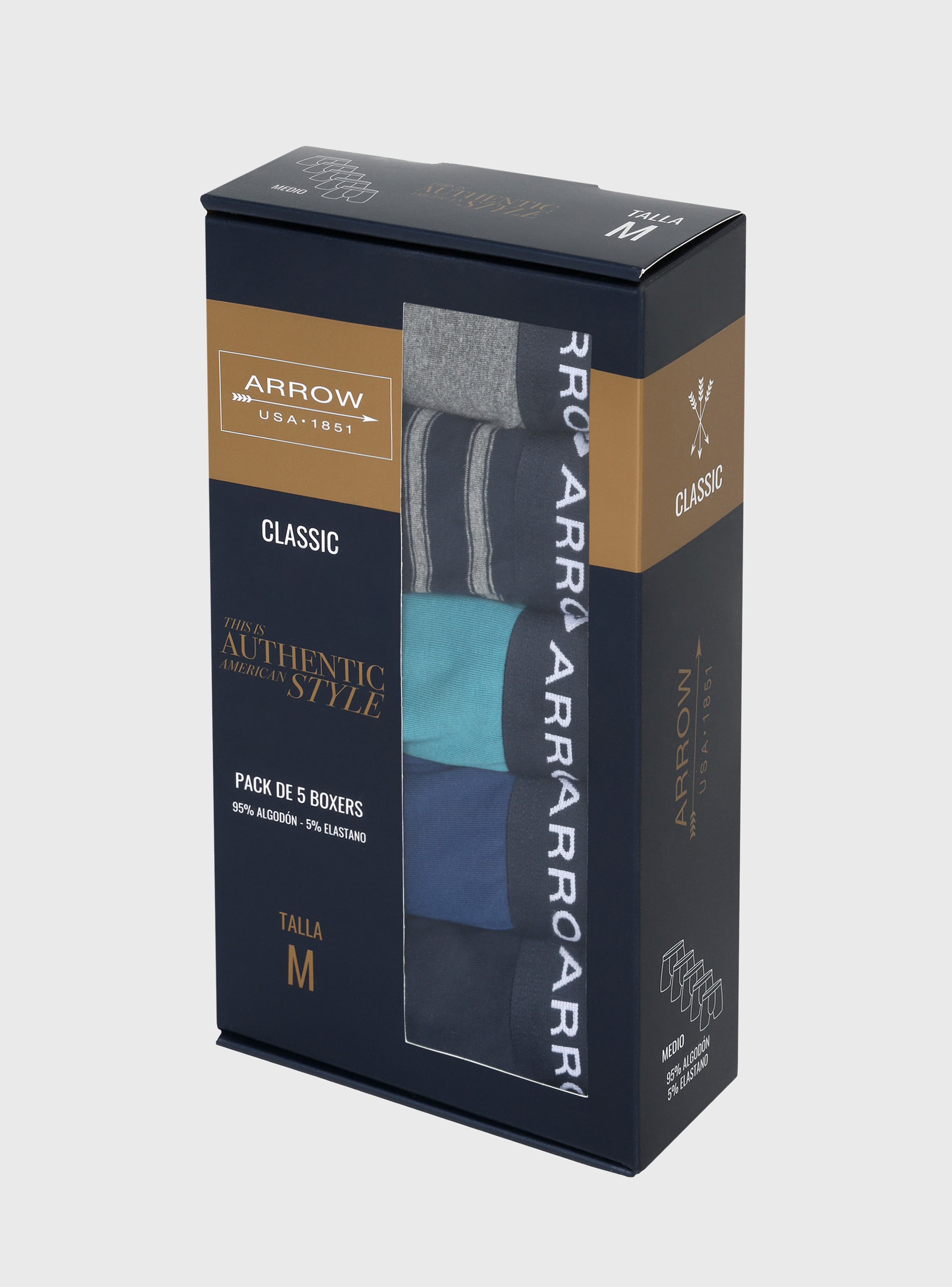 BOXER 5 UNIDADES REGULAR FIT MULTICOLOR ARROW - 7