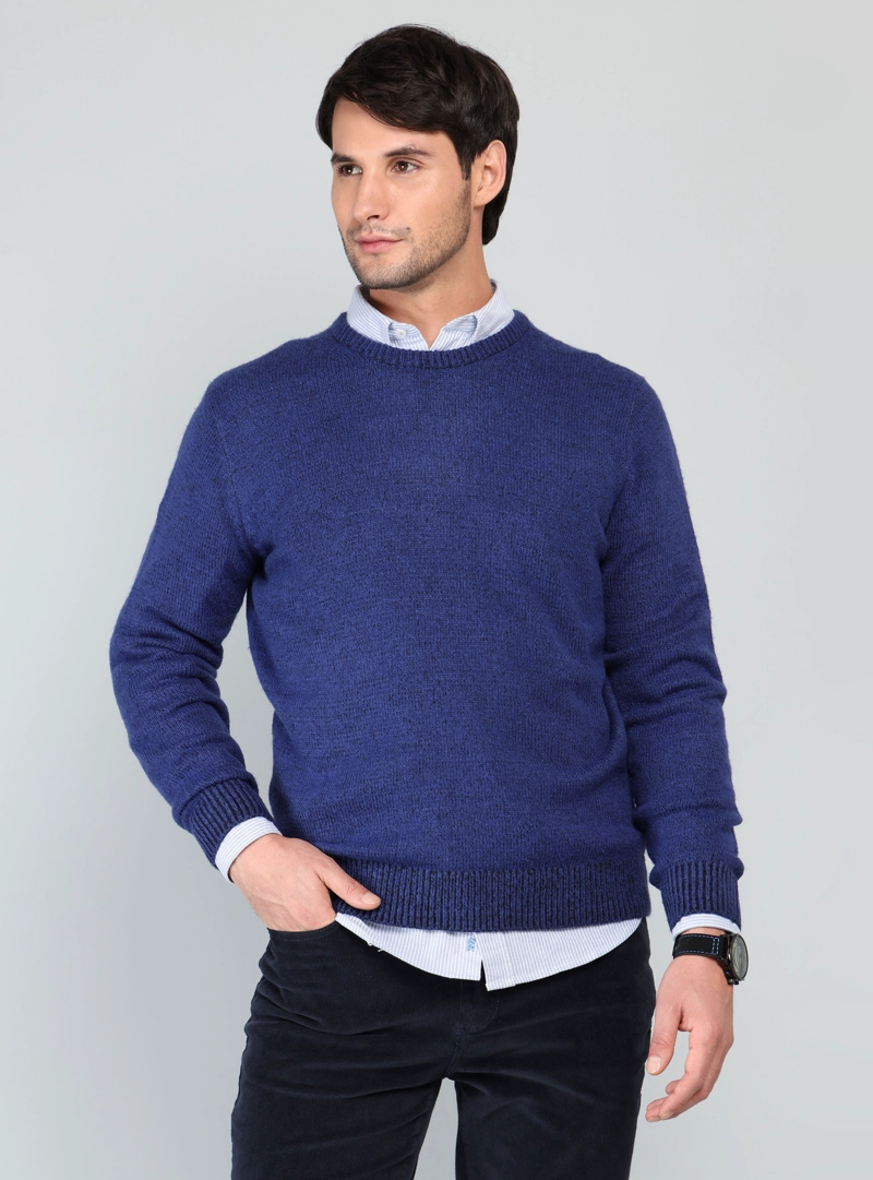 SWEATER CUELLO REDONDO REGULAR FIT AZUL ARROW - 1