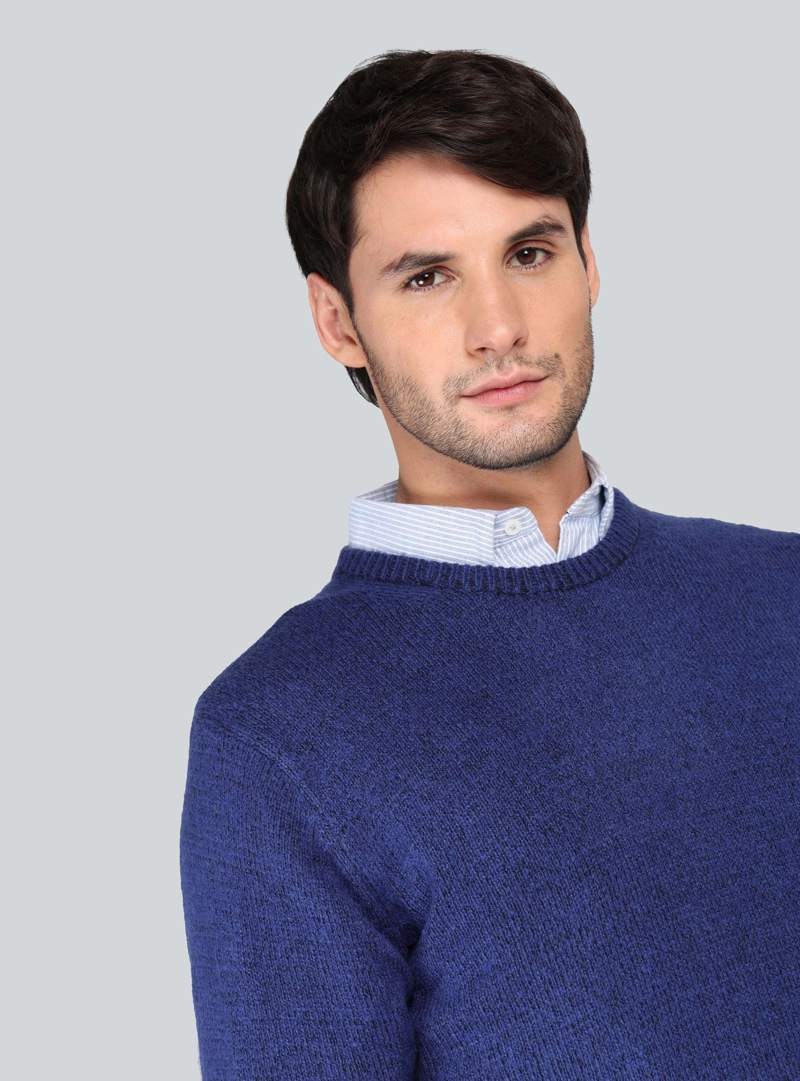 SWEATER CUELLO REDONDO REGULAR FIT AZUL ARROW - 3
