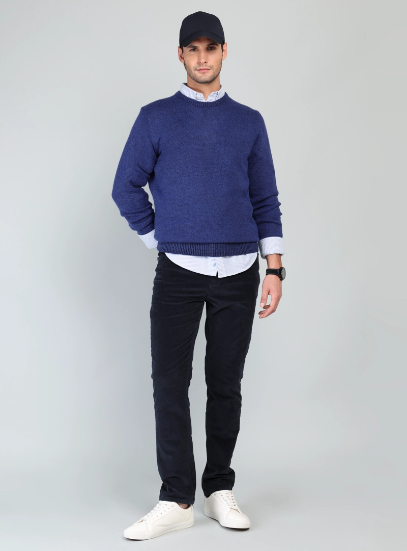 SWEATER CUELLO REDONDO REGULAR FIT AZUL ARROW - 4