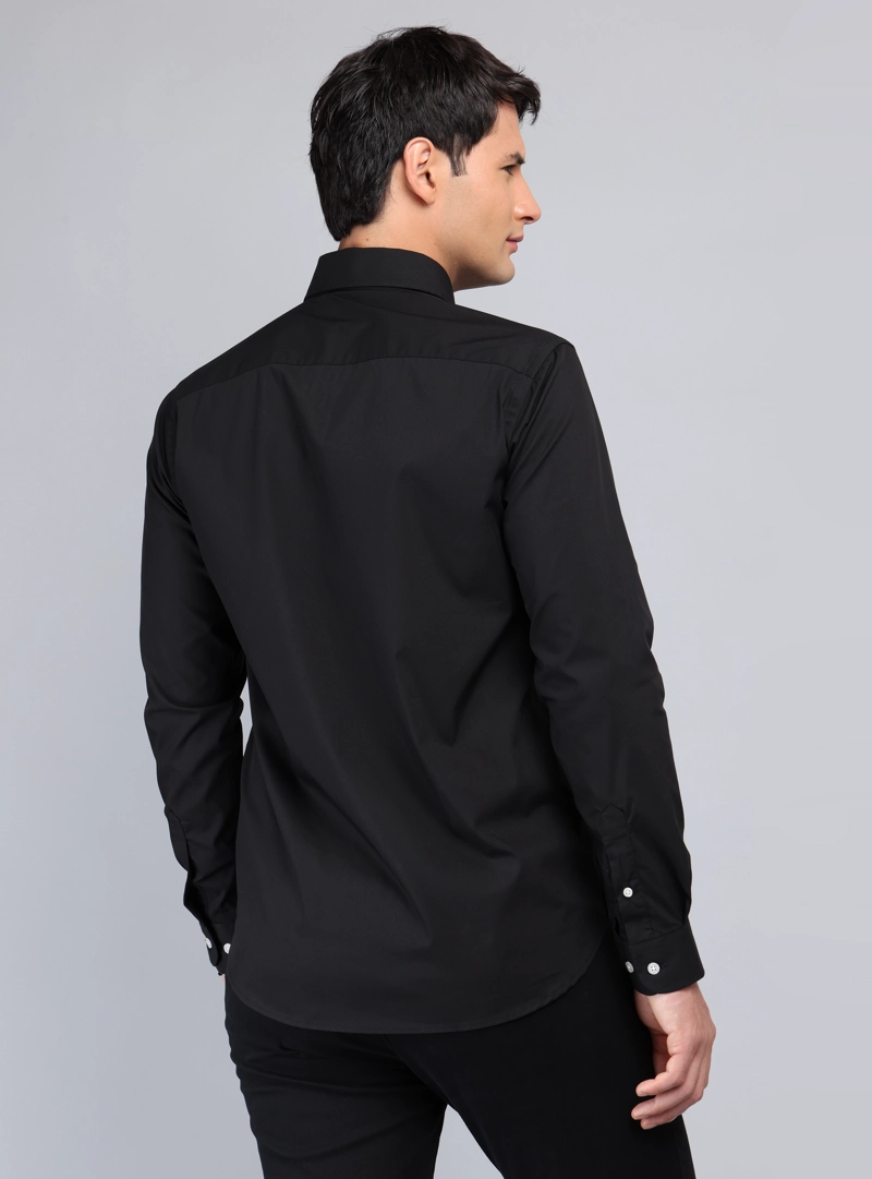 CAMISA LISA REGULAR FIT NEGRO ARROW - 2