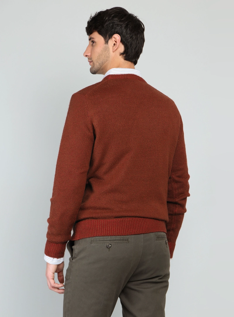 SWEATER CUELLO REDONDO REGULAR FIT TERRACOTA ARROW - 2