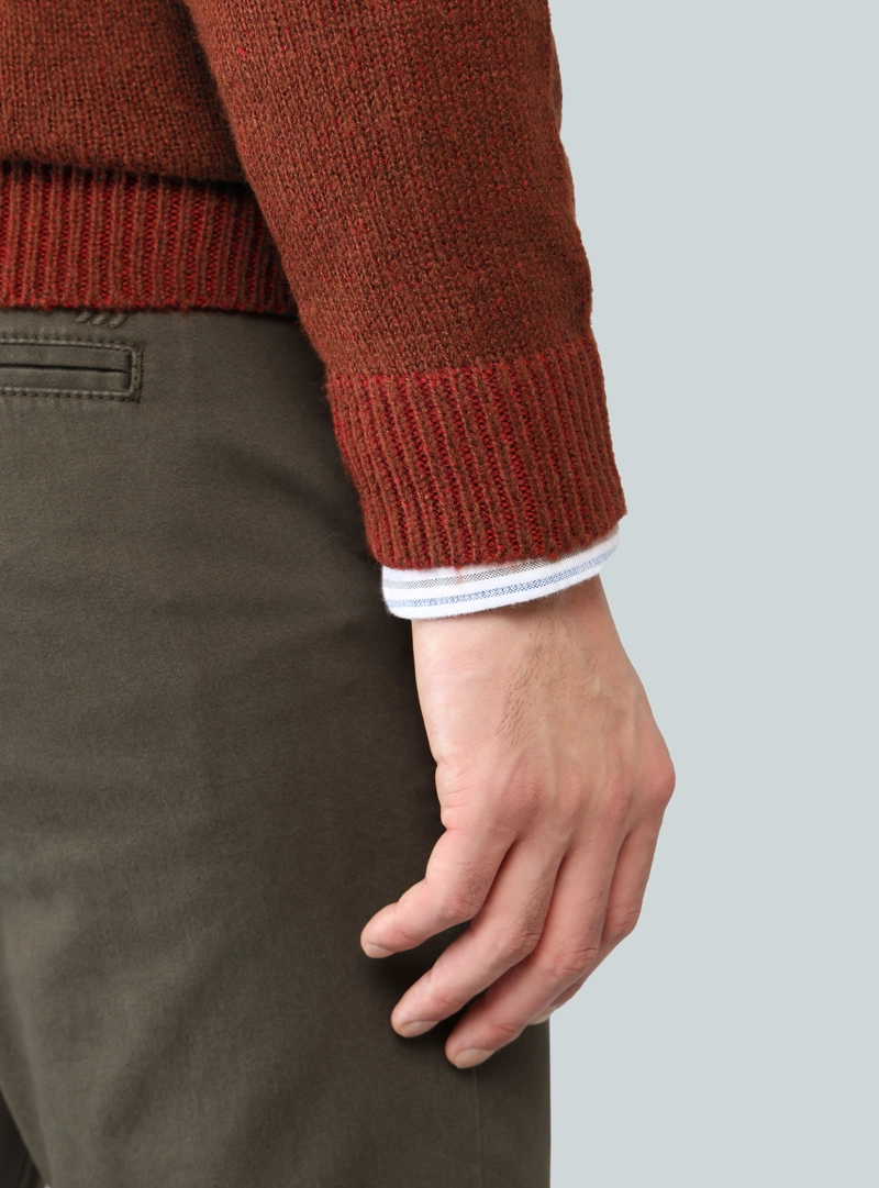 SWEATER CUELLO REDONDO REGULAR FIT TERRACOTA ARROW - 5