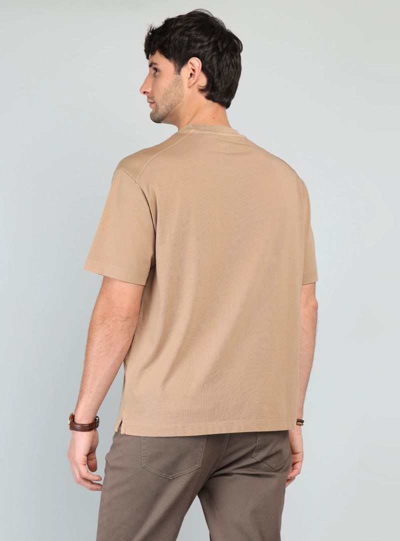 POLERA LISA STONE WASH REGULAR FIT CAFE  ARROW - 2