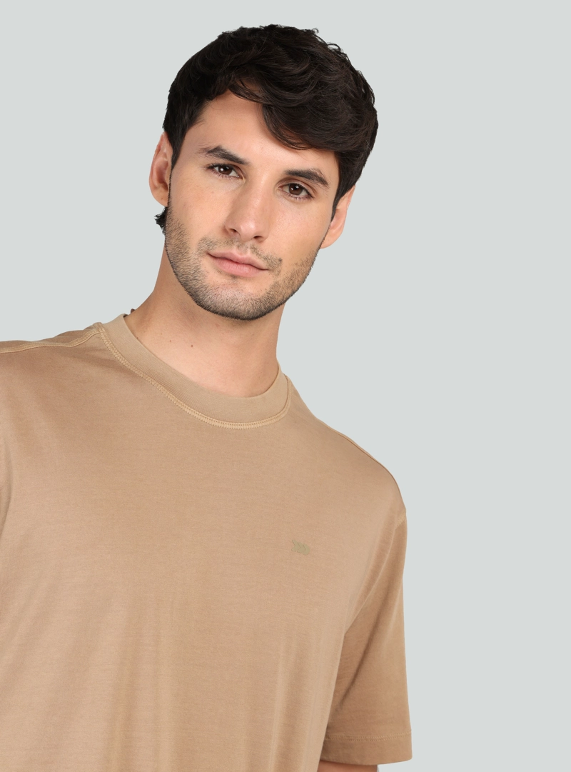 POLERA LISA STONE WASH REGULAR FIT CAFE  ARROW - 3