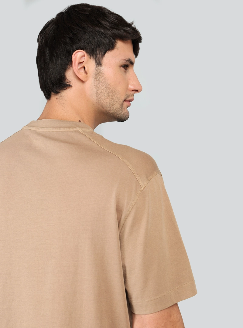 POLERA LISA STONE WASH REGULAR FIT CAFE  ARROW - 5