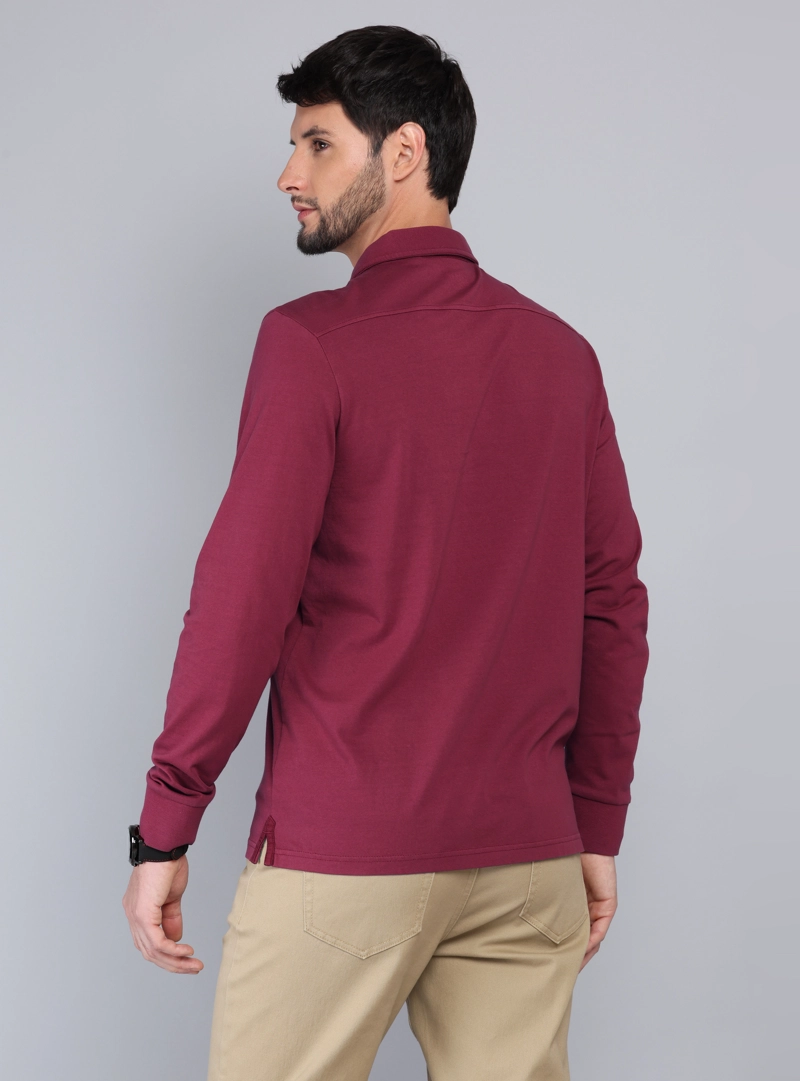 POLERA LISA STONE WASH REGULAR FIT ROJO ARROW - 2