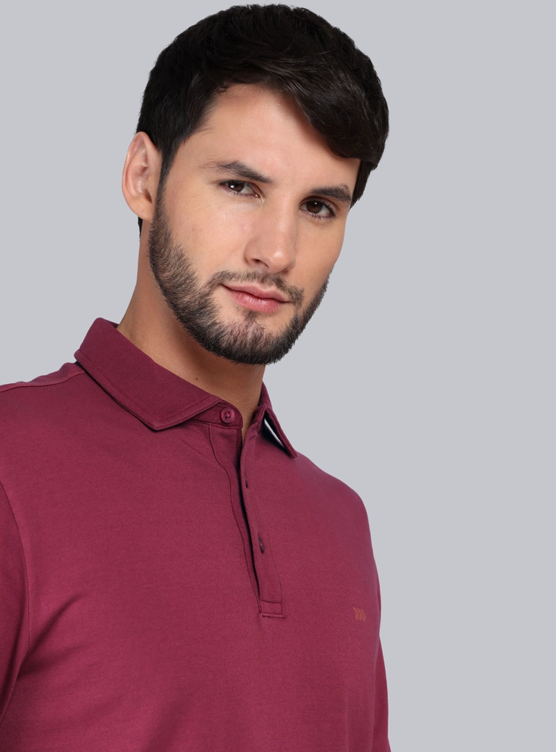 POLERA LISA STONE WASH REGULAR FIT ROJO ARROW - 3