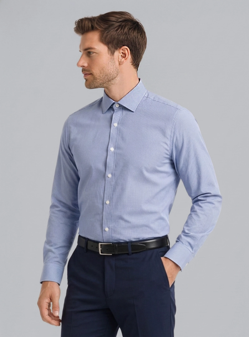 CAMISA FORMAL SPANDEX SLIM FIT AZUL ARROW - 1