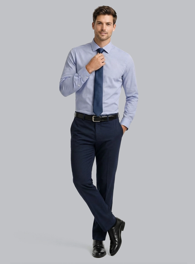 CAMISA FORMAL SPANDEX SLIM FIT AZUL ARROW - 4