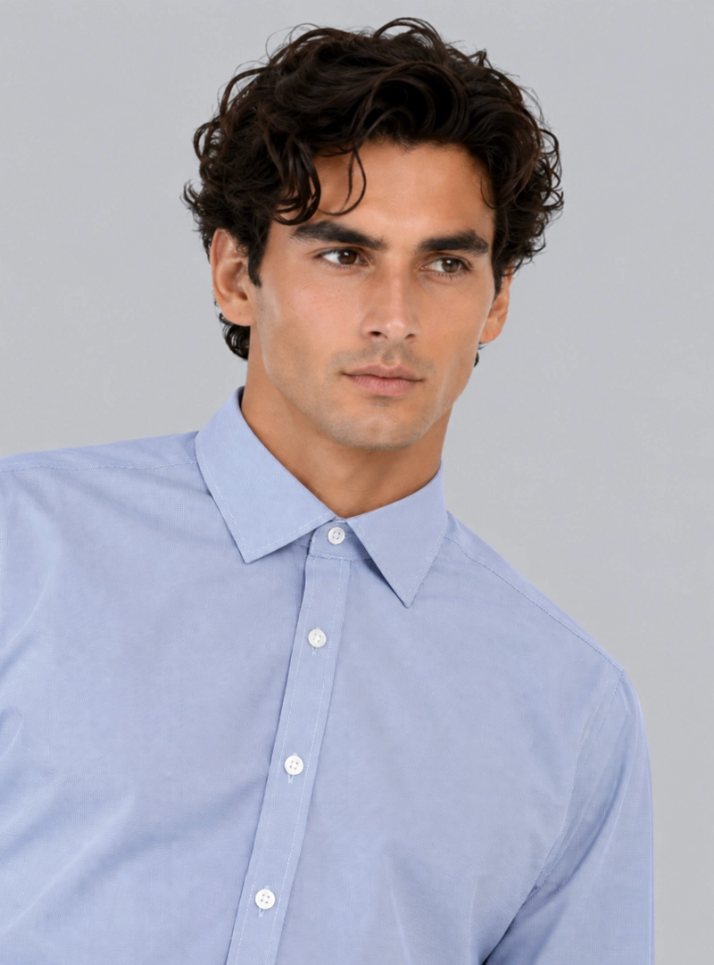 CAMISA FORMAL SPANDEX SLIM FIT AZUL ARROW - 4