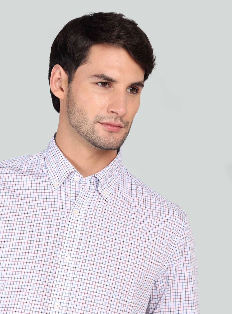CAMISA A CUADROS REGULAR FIT ROJO ARROW - 3