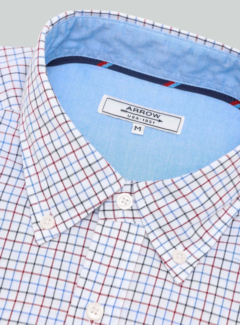 CAMISA A CUADROS REGULAR FIT ROJO ARROW - 5