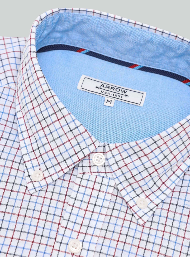 CAMISA A CUADROS REGULAR FIT ROJO ARROW - 5