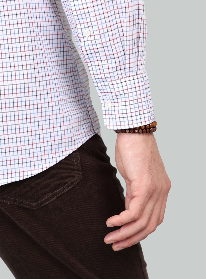 CAMISA A CUADROS REGULAR FIT ROJO ARROW - 6