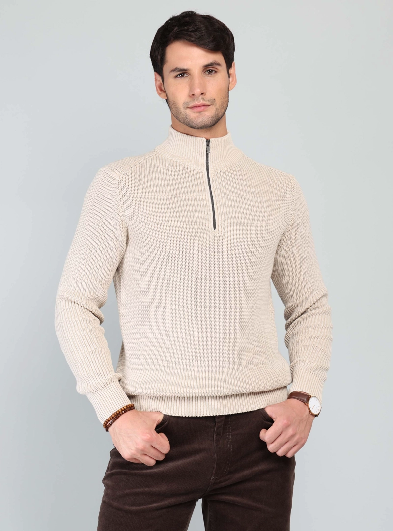 SWEATER STONE WASH REGULAR FIT BEIGE ARROW - 1