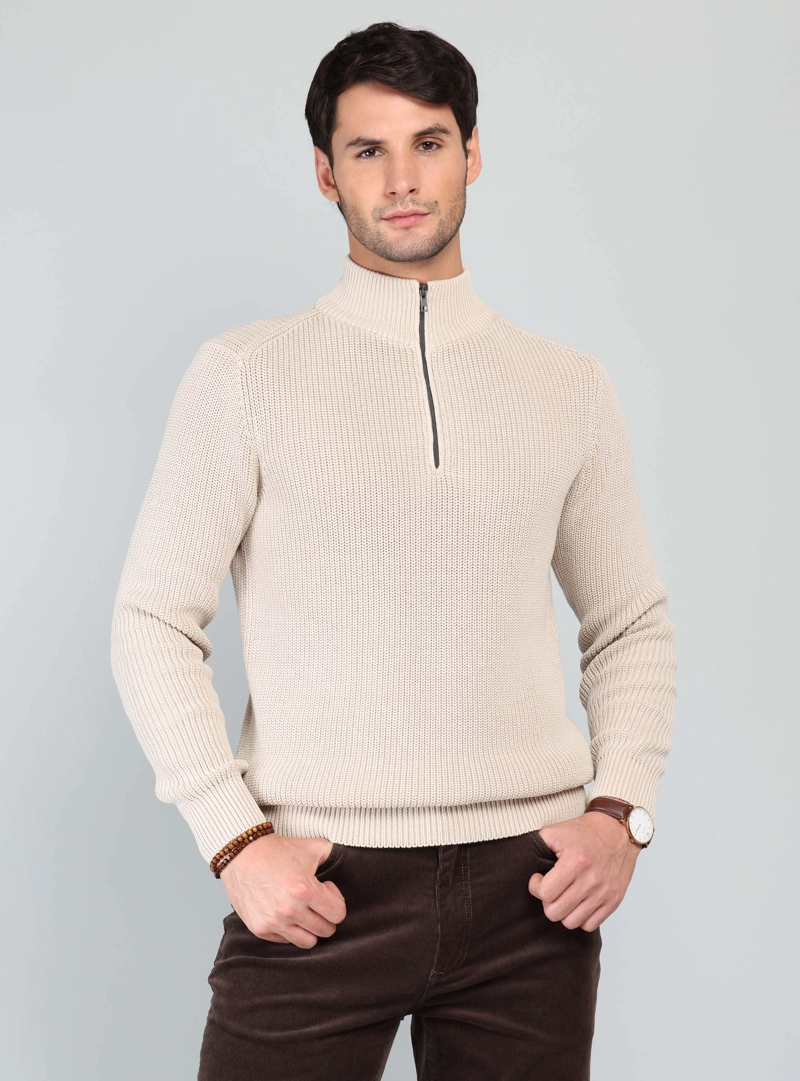 SWEATER STONE WASH REGULAR FIT BEIGE ARROW - 1