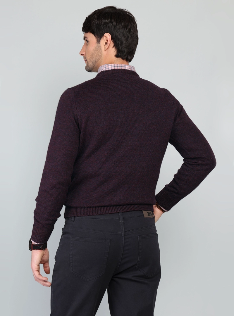 SWEATER CUELLO REDONDO REGULAR FIT PURPURA ARROW - 2