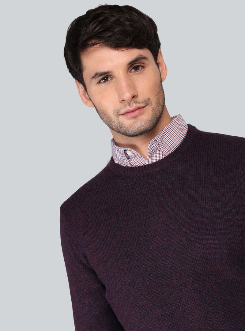 SWEATER CUELLO REDONDO REGULAR FIT PURPURA ARROW - 3