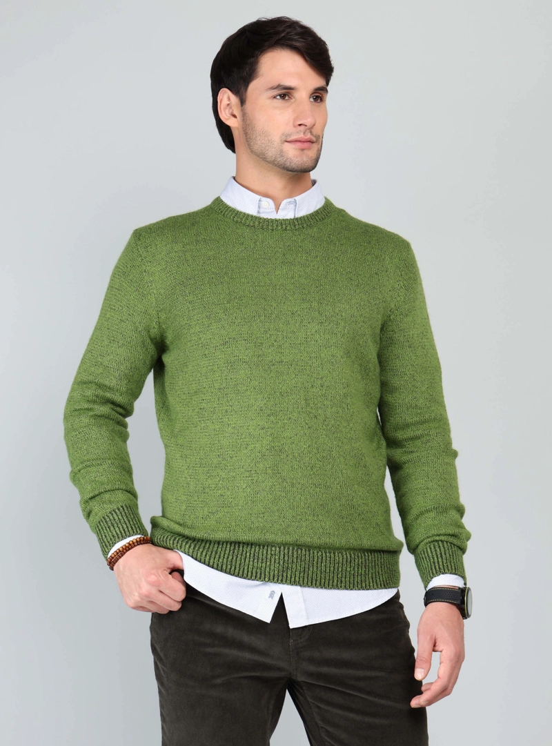 SWEATER CUELLO REDONDO REGULAR FIT VERDE ARROW - 1