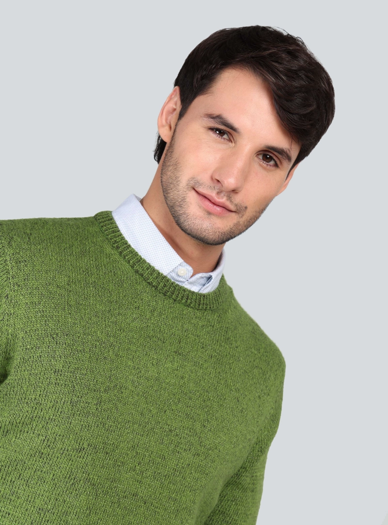 SWEATER CUELLO REDONDO REGULAR FIT VERDE ARROW - 3