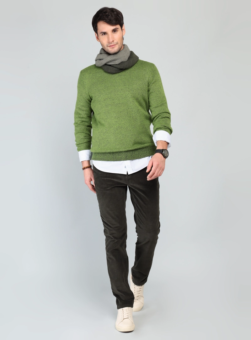 SWEATER CUELLO REDONDO REGULAR FIT VERDE ARROW - 4