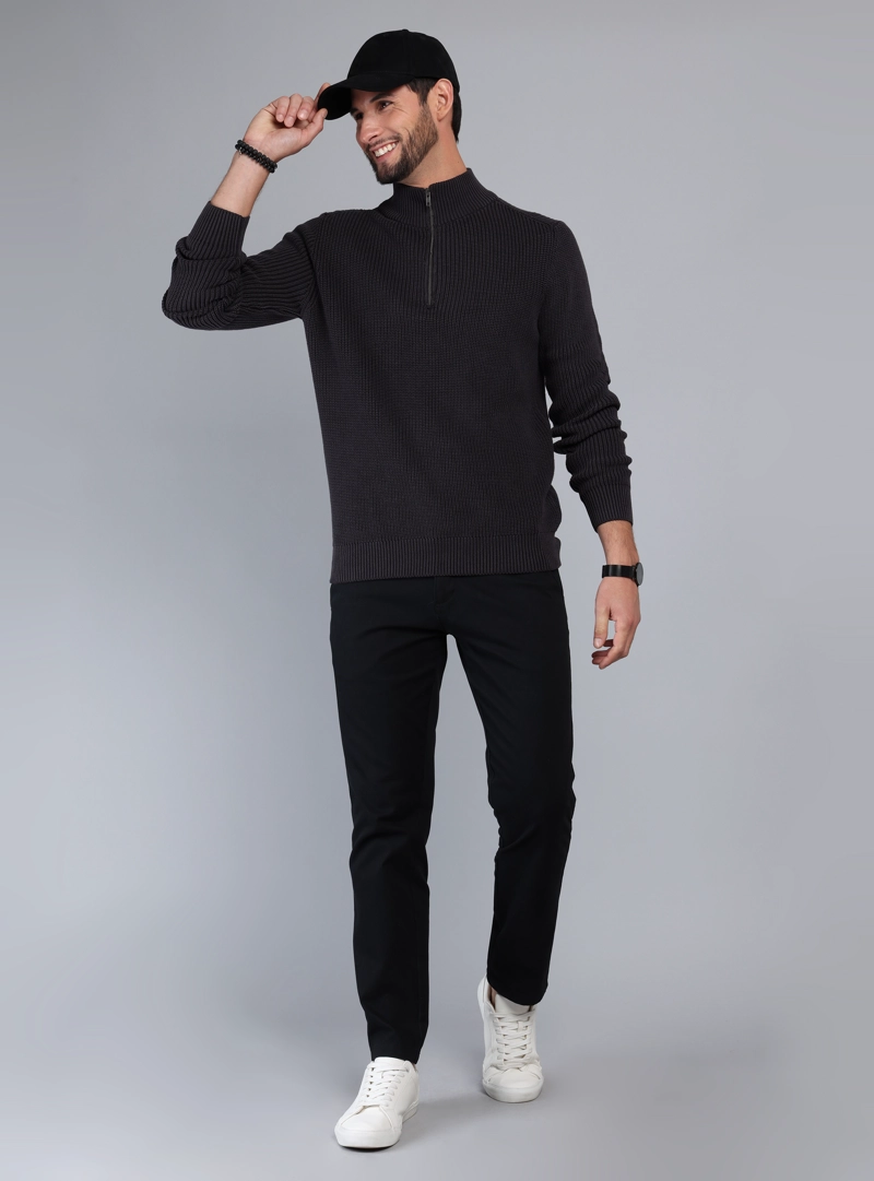 SWEATER STONE WASH REGULAR FIT NEGRO ARROW - 4