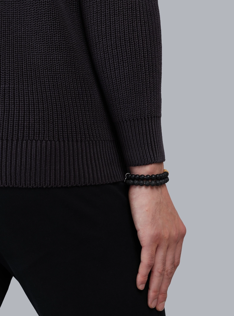 SWEATER STONE WASH REGULAR FIT NEGRO ARROW - 5