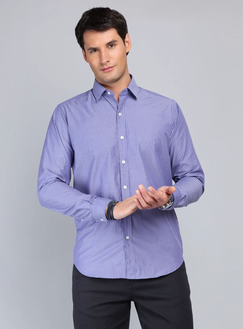 CAMISA A RAYAS REGULAR FIT AZUL ARROW - 1