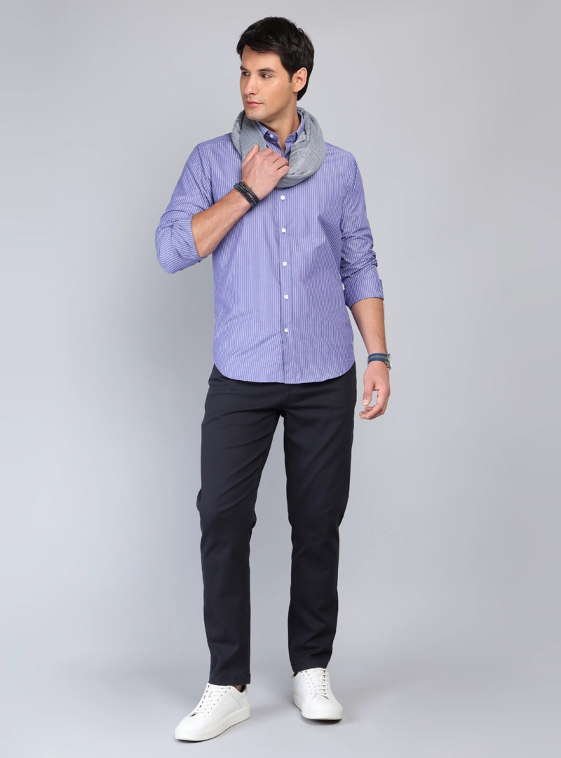 CAMISA A RAYAS REGULAR FIT AZUL ARROW - 4