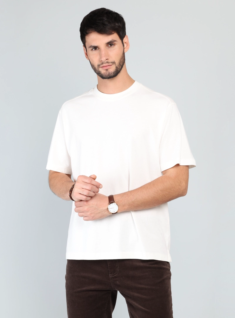 POLERA LISA STONE WASH REGULAR FIT CRUDO ARROW - 1