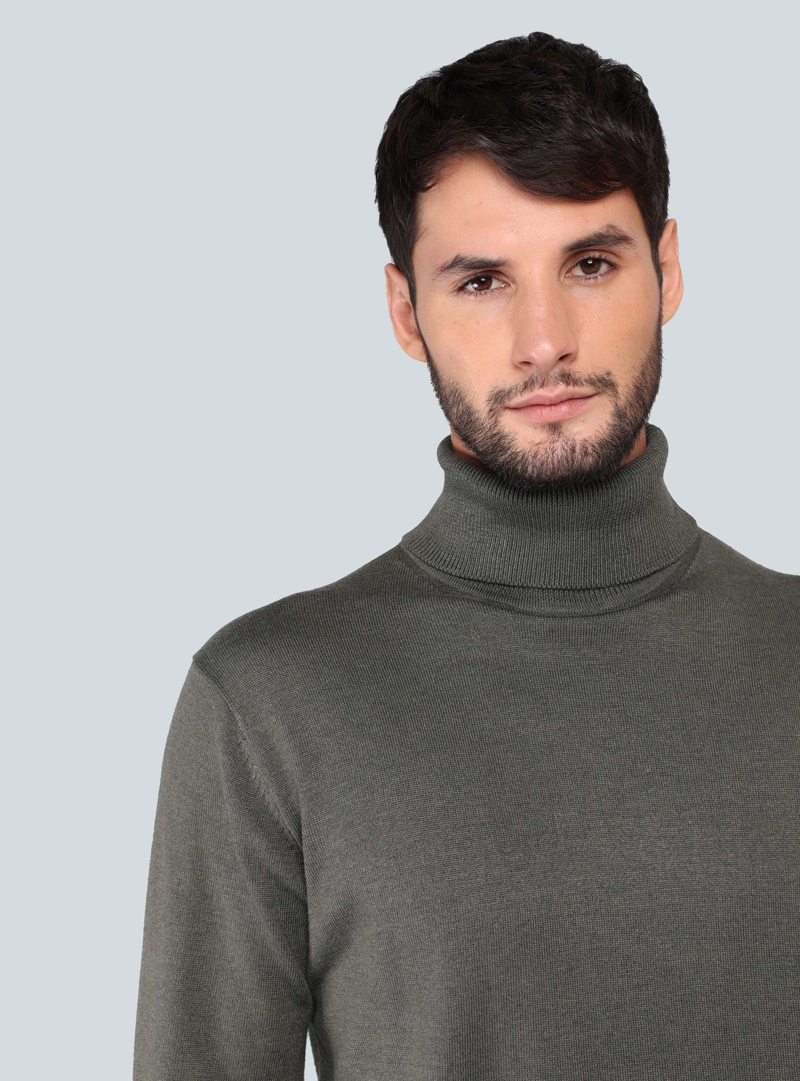 SWEATER CUELLO ALTO REGULAR FIT VERDE ARROW - 3