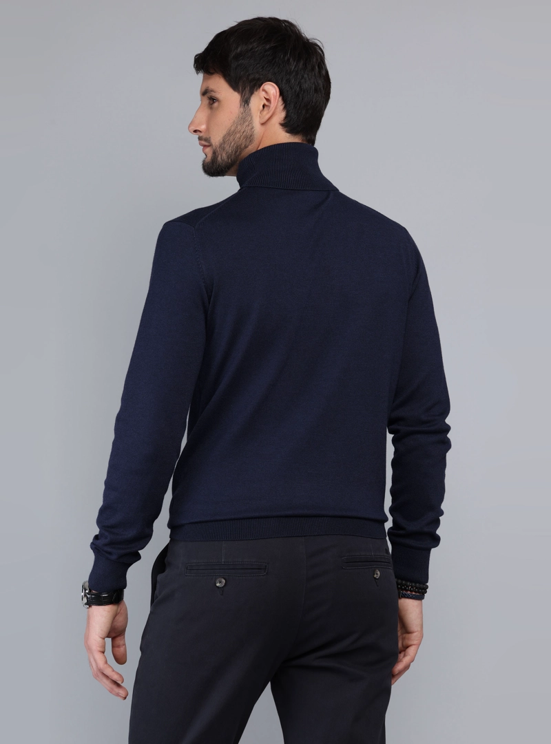 SWEATER CUELLO ALTO REGULAR FIT AZUL MARINO ARROW - 2