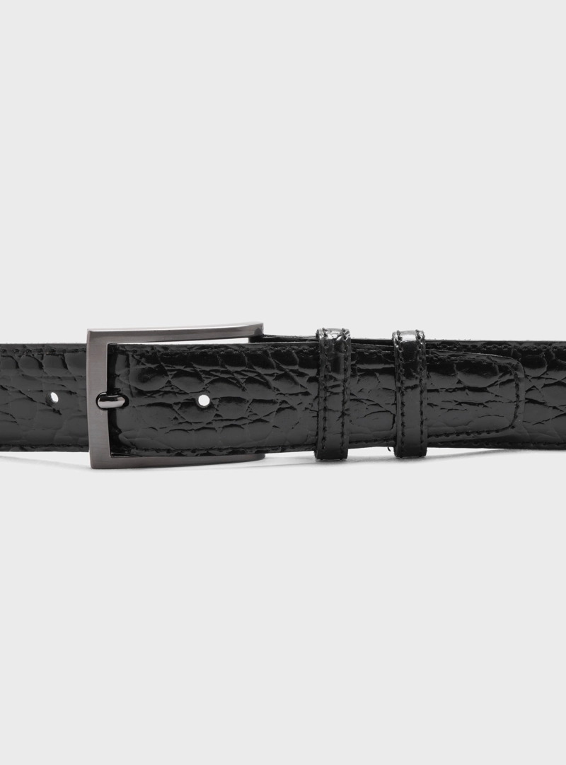 CINTURON CUERO TEXTURADO NEGRO ARROW - 3