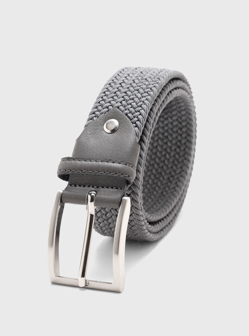 CINTURON ELASTICO TRENZADO GRIS ARROW