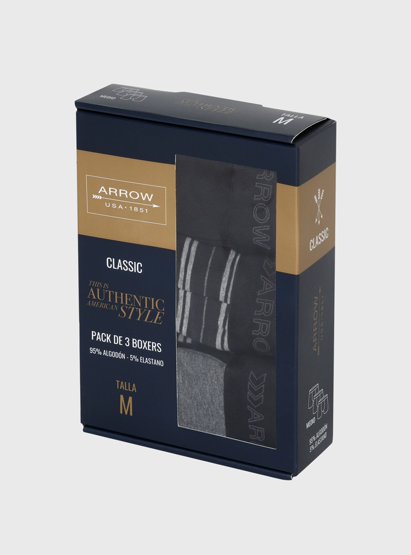 BOXER 3 UNIDADES REGULAR FIT MULTICOLOR ARROW - 5
